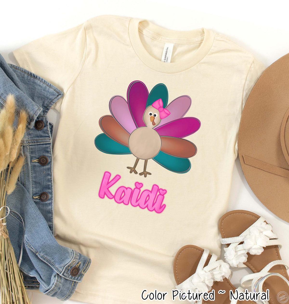 Personalized Girl Turkey Thanksgiving Tee