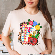 Monogram Pink Chevron School Grade Tee