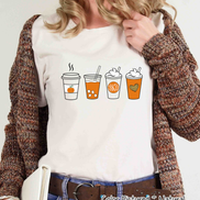 Pumpkin Spice Latte Drink Monogram Tee