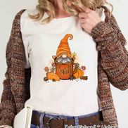 Monogram Gnome Pumpkin Spice Coffee Fall Tee