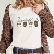 Fall Latte Drink Monogram Tee