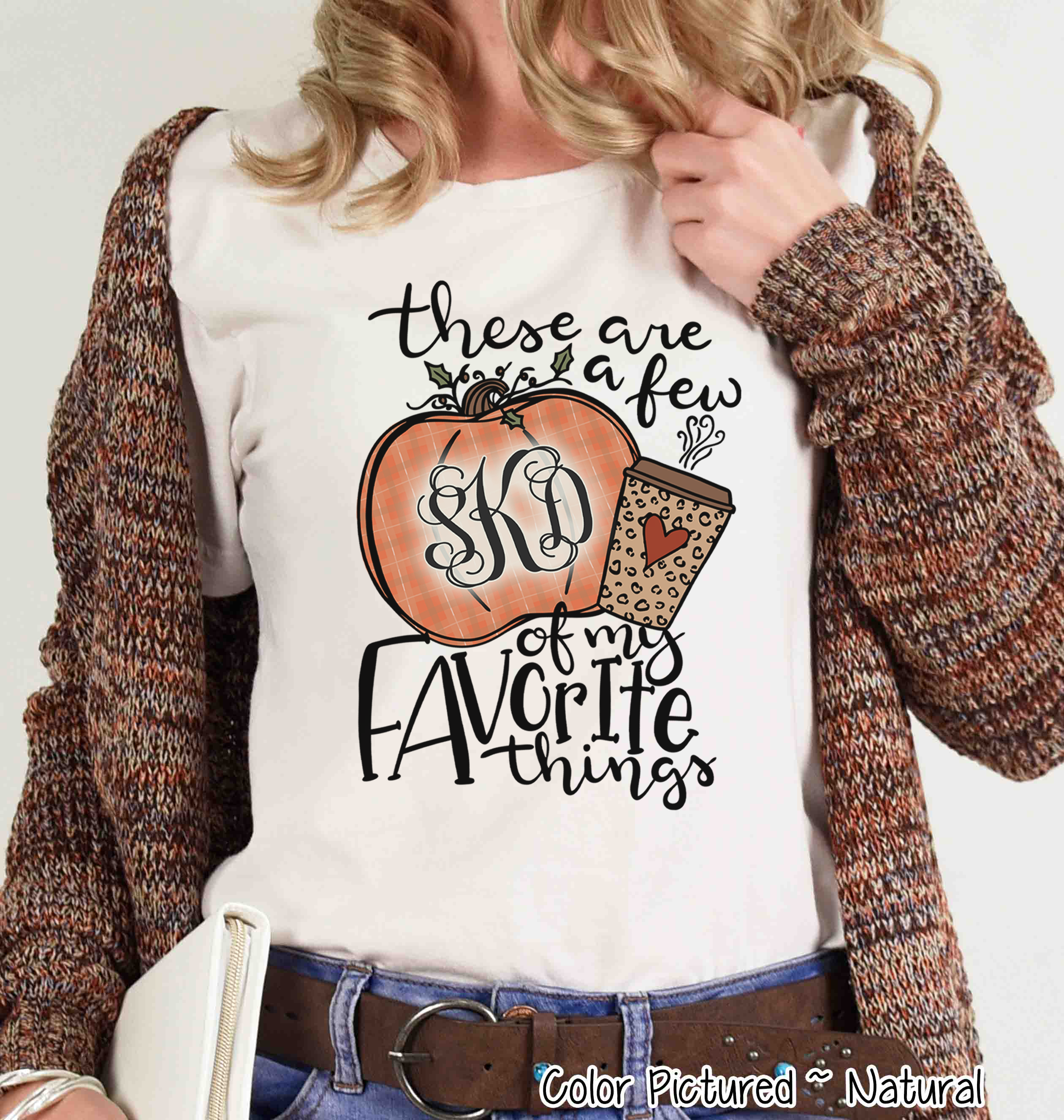 These are a Few of My Favorite Things Monogram Fall Tee