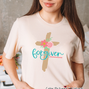 Forgiven Floral Easter Cross Tee