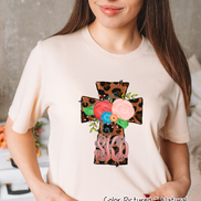 Monogram Leopard Print Cross Tee