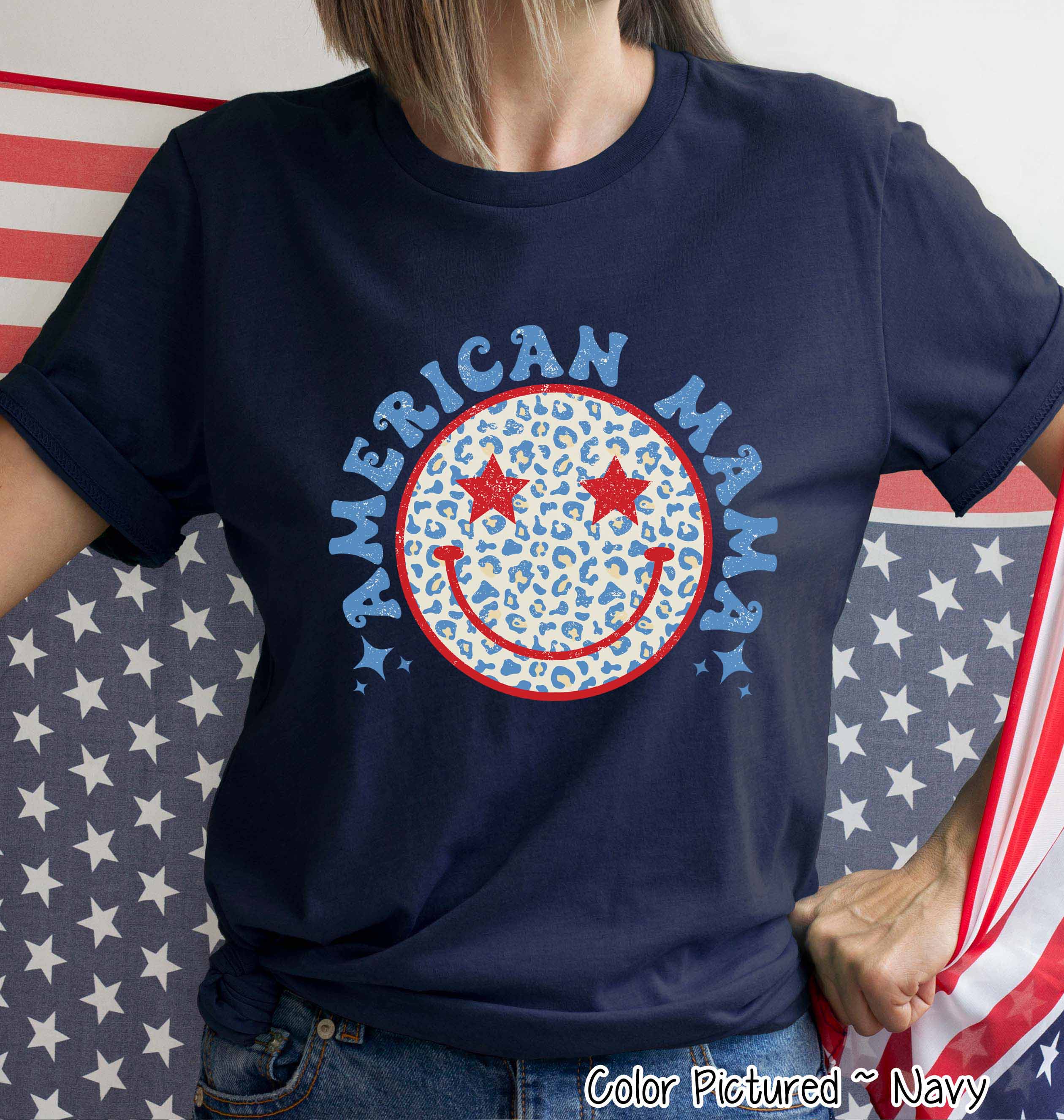 American Mama Grin Retro Tee