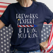 Fireworks Expert for Her 4th of July Tee