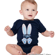Personalized Boy Easter Bunny Ears with Custom Name Easter Day Tee