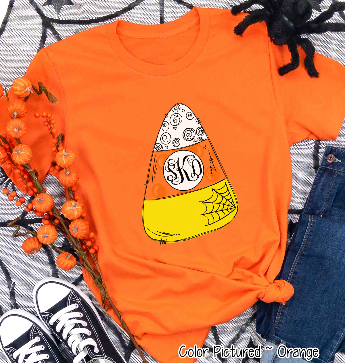 Monogrammed Candy Corn Graphic Tee