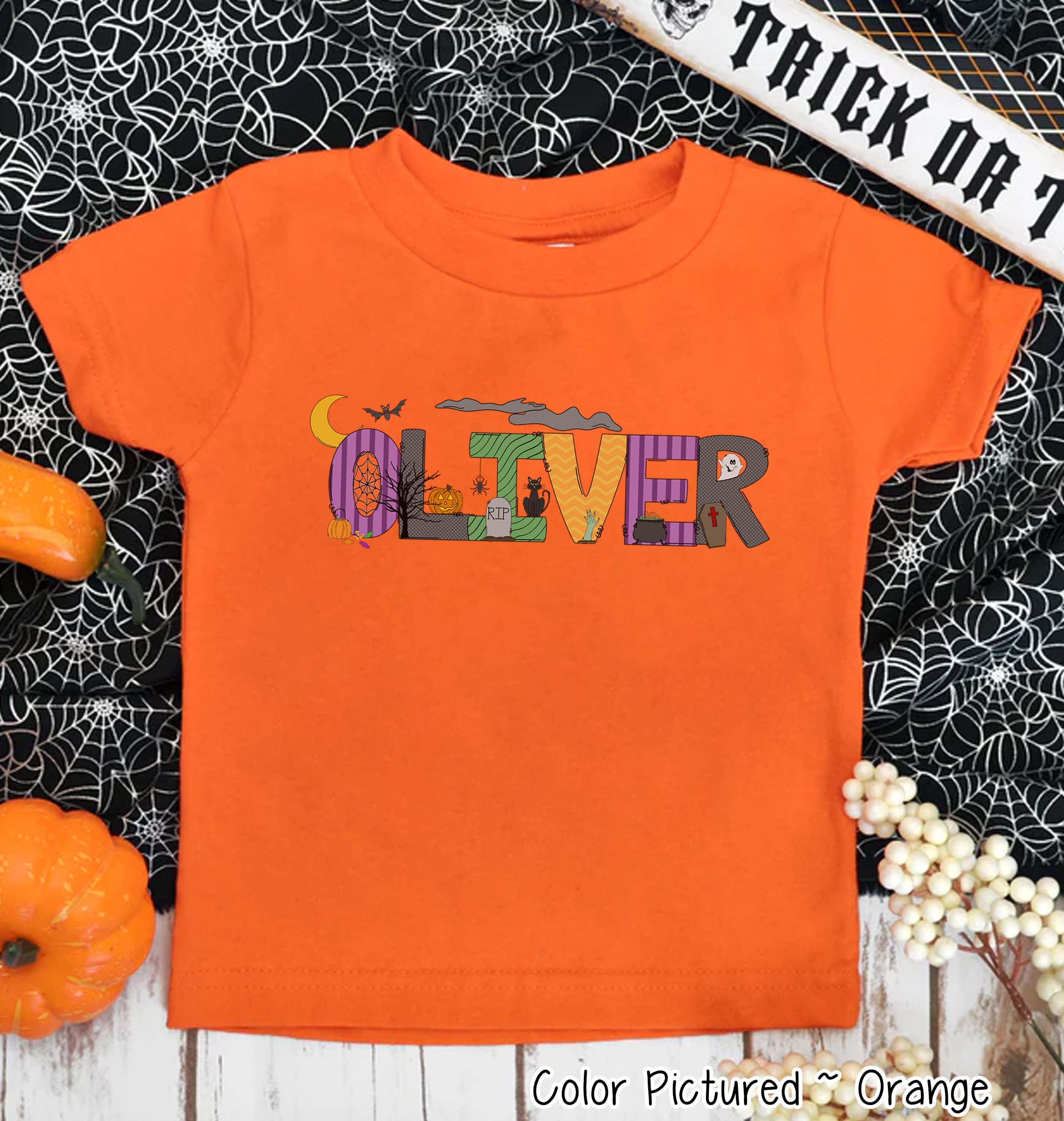 Personalized Doodle Letters  Halloween Tee