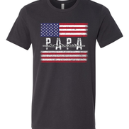 Patriotic Custom Dad-Mom-Grandpa-Grandma-Brother-Etc. Distressed Red White Blue Flag Tee