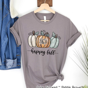 Happy Fall Monogram Pumpkin Trio Tee