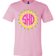 Pineapple Frame BIG Monogram Tee - Too Cute Custom Designs