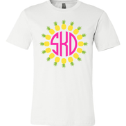 Pineapple Frame BIG Monogram Tee - Too Cute Custom Designs