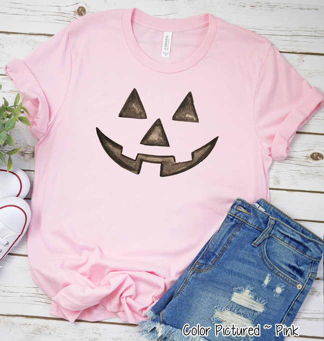 Watercolor Jack O Lantern Pumpkin Face Shirt