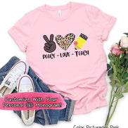Monogram Peace Love Teach Tee