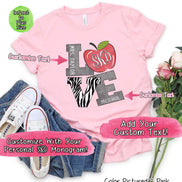 Monogram LOVE Zebra Print with Custom Text