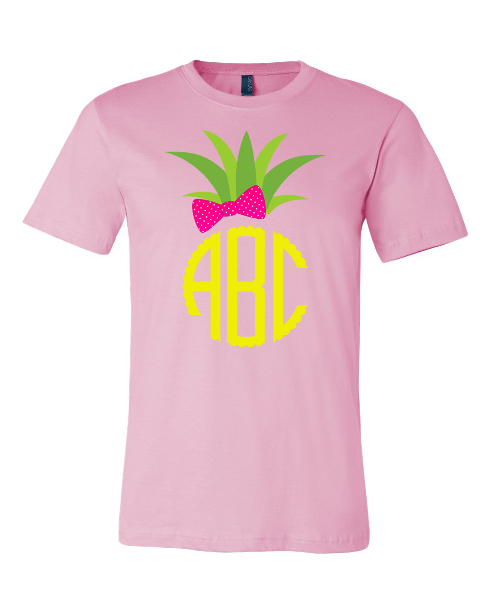 Pineapple BIG Monogram Tee - Too Cute Custom Designs