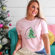 Watercolor Merry & Bright Christmas Tree Tee