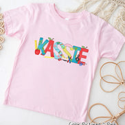 Personalized Doodle School Supplies Name Tee