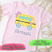 Personalized Cute School Bus Tee