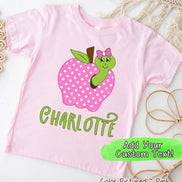 Personalized Pink Apple with Worm Tee