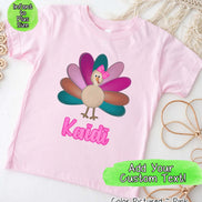 Personalized Girl Turkey Thanksgiving Tee