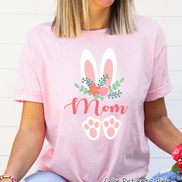 Floral Bunny Ears & Feet with Mom Easter Tee