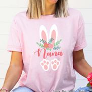 Floral Bunny Ears & Feet with Nana Easter Tee
