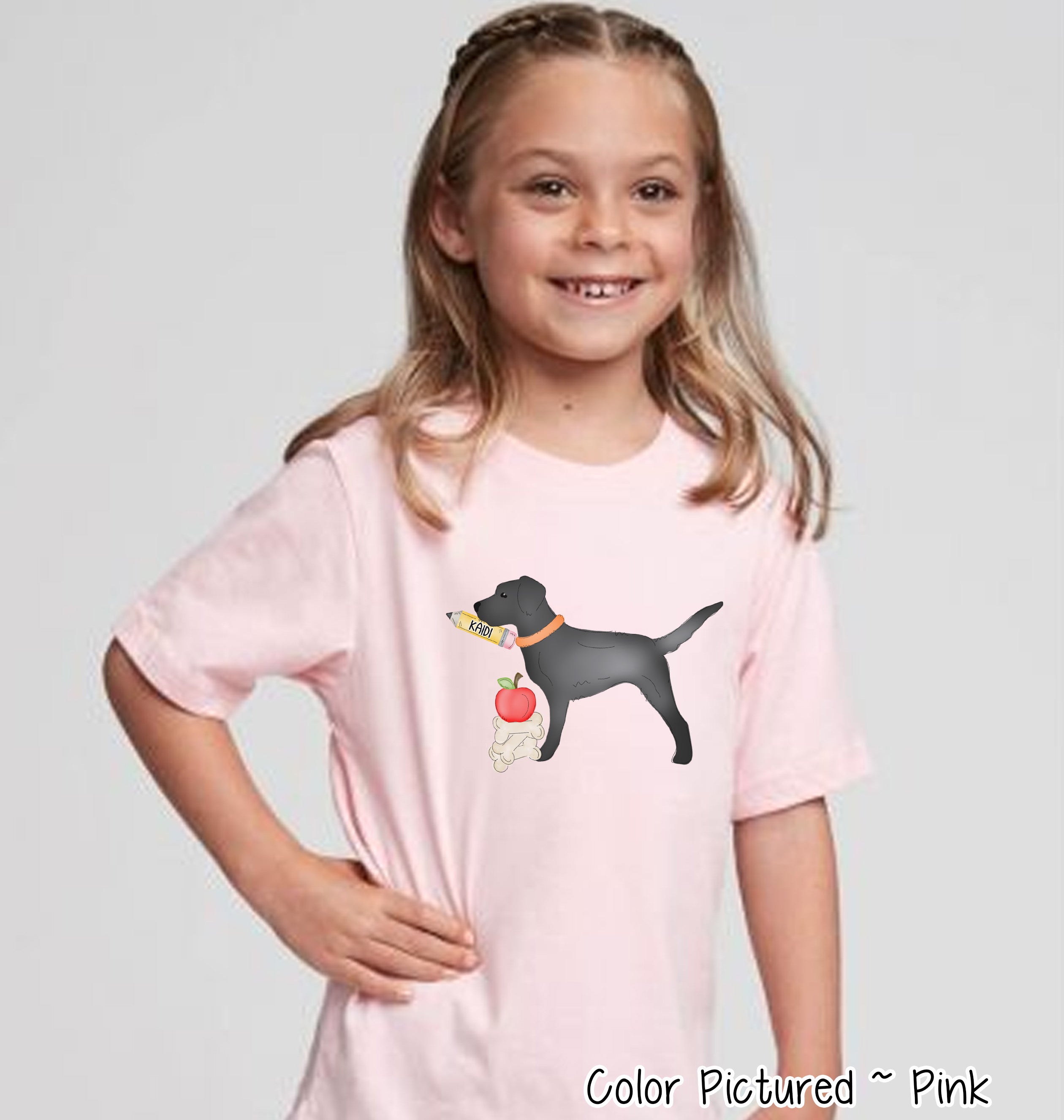 Personalized Black Lab Back To School Tee