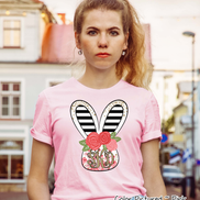 Monogram Rose and Black Bunny Head Easter Tee