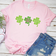 Monogram Watercolor Clover Trio St Patricks Day Tee