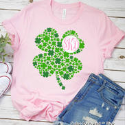 Monogram Multi Clover St Patricks Day Tee