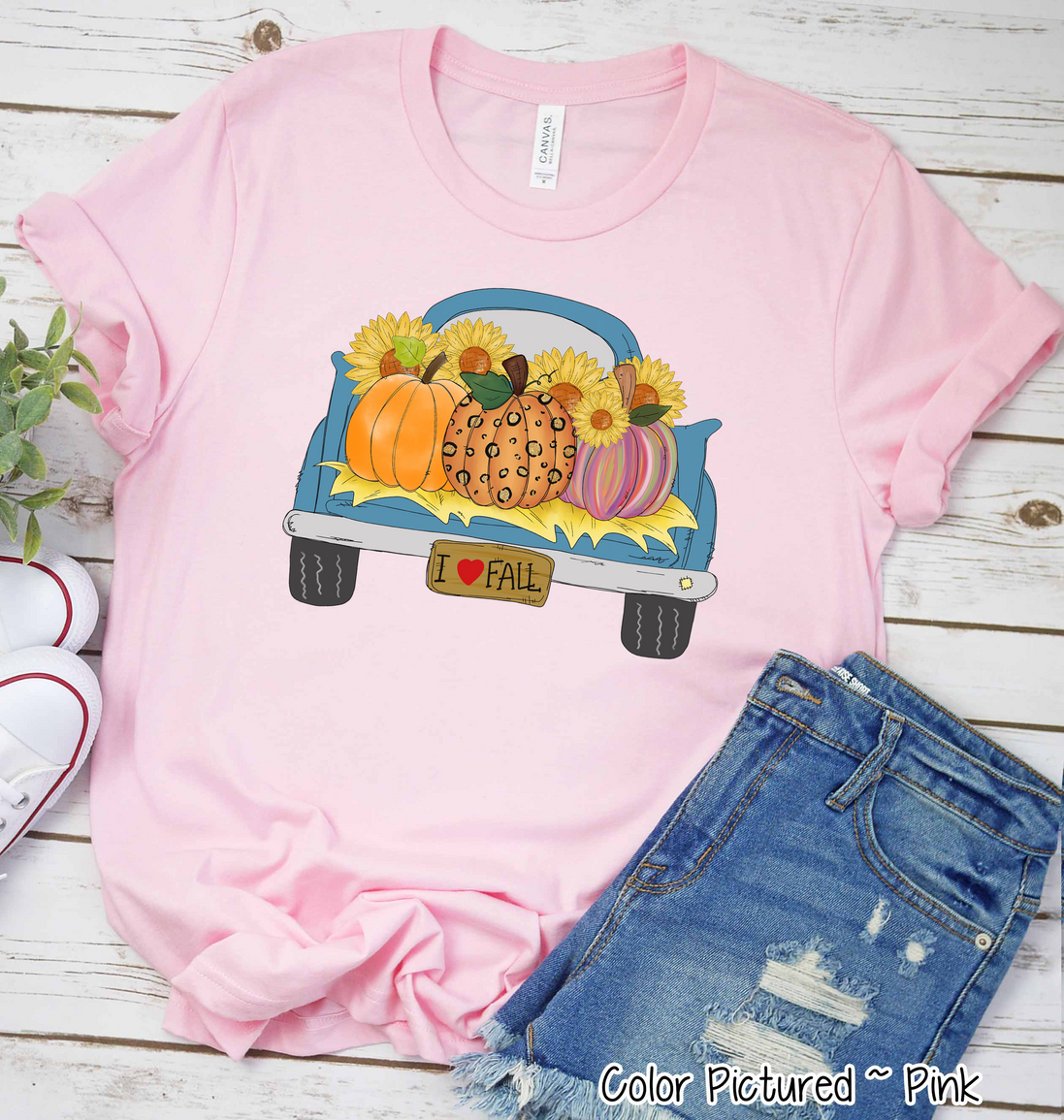 Vintage Truck full of Pumpkins Fall Tee