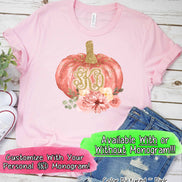 Gold Glitter Monogram Pumpkin Tee