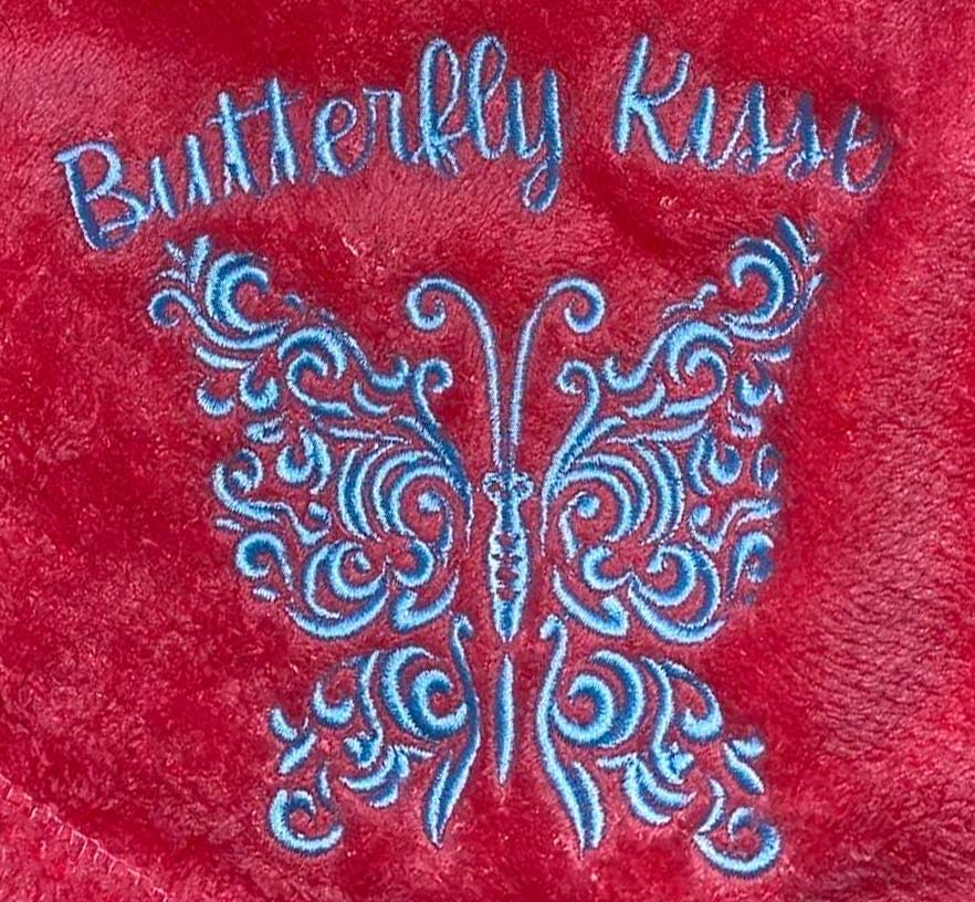 Custom Embroidery ~ Butterfly Kisses Blanket