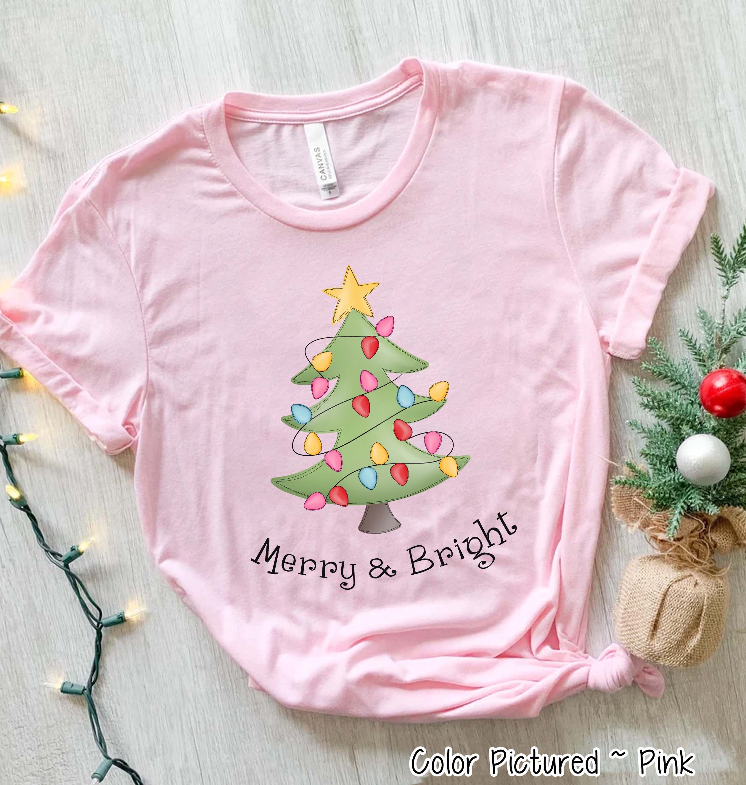 Merry & Bright Christmas Tree Tee