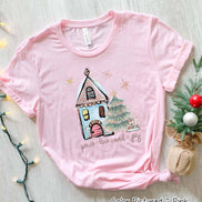 Peace Love Joy House Christmas Tee