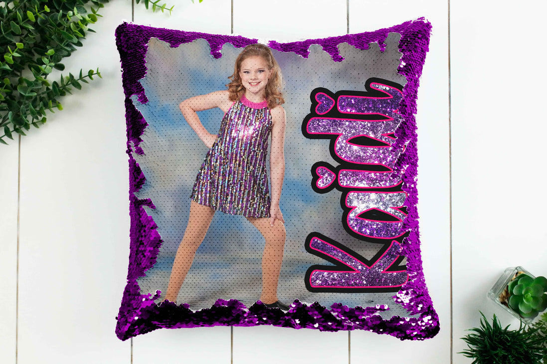 Personalized Flip Sequin Photo Pillow - Too Cute Custom Designs