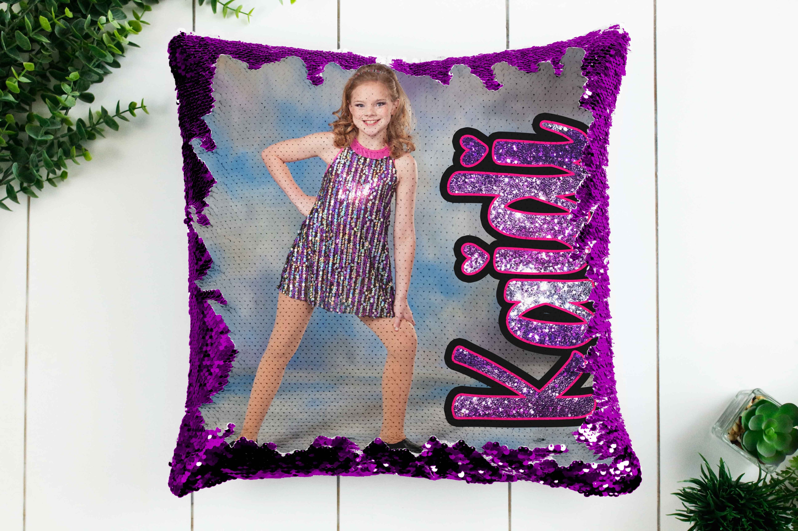 Personalized Flip Sequin Photo Pillow - Too Cute Custom Designs