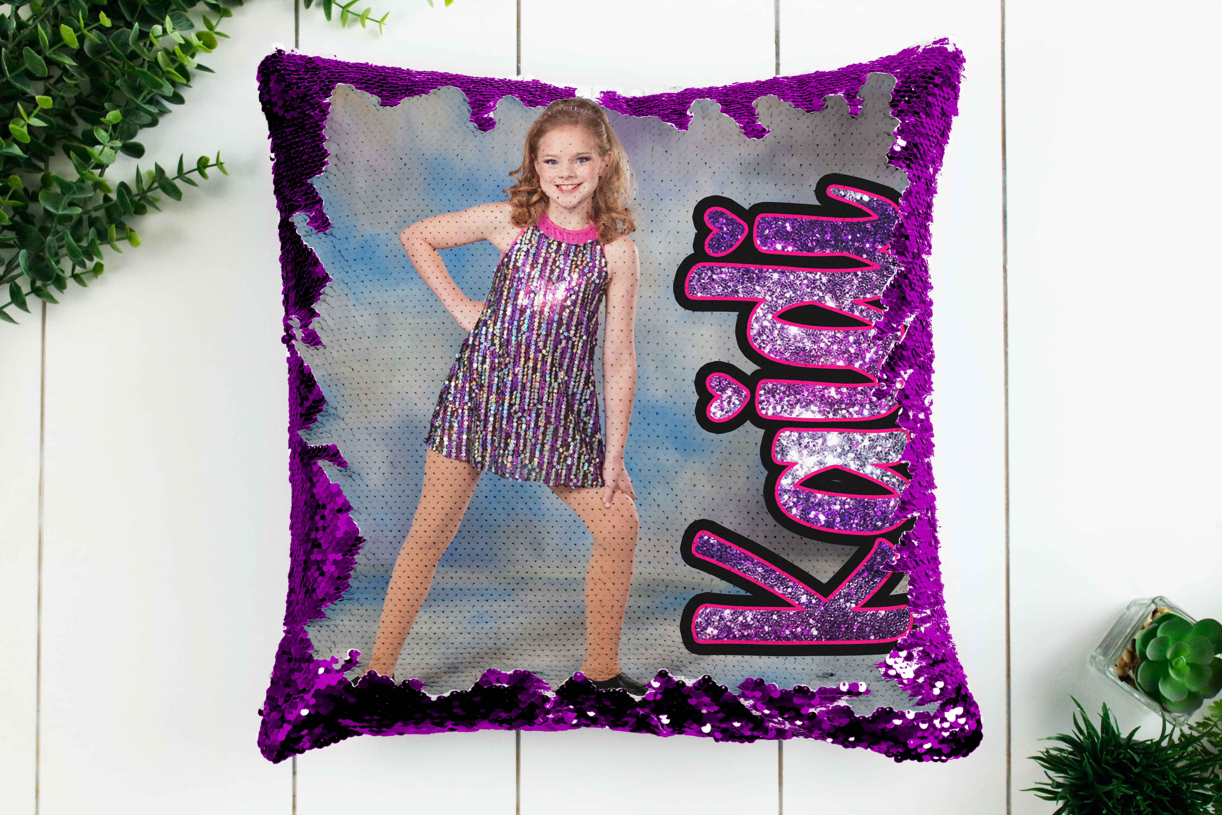 Personalized Flip Sequin Photo Pillow - Too Cute Custom Designs