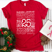 Christmas Typography Word Art Tee