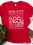Christmas Typography Word Art Tee