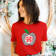 Monogram Snow Leopard Apple Tee