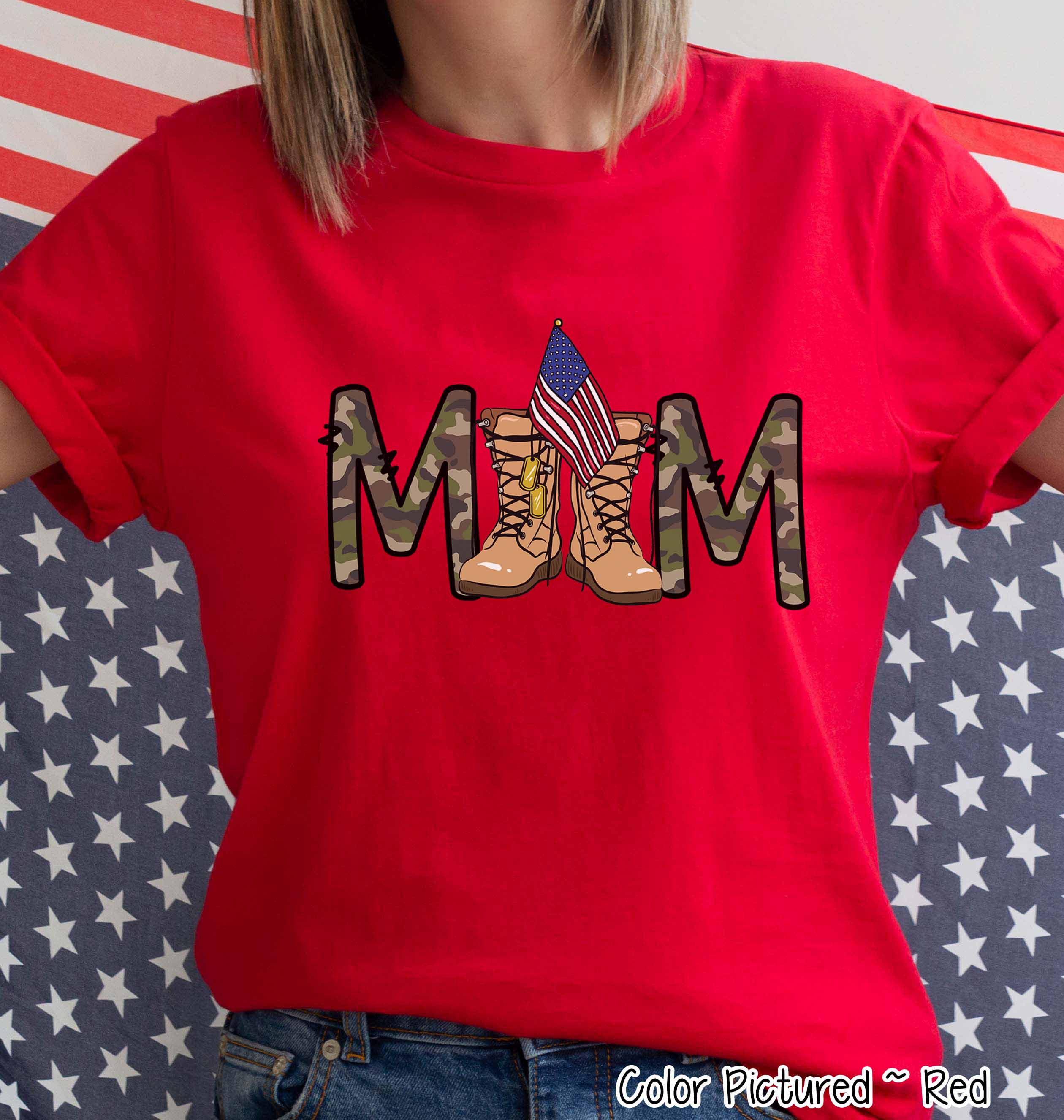 Military Mom with Combat Boots Tee