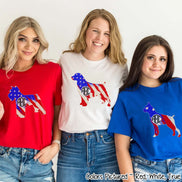 Patriotic Dog Outline Monogram Tee (Many Breeds Available)
