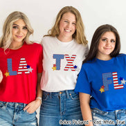 Patriotic Stars and Stripes State Abbreviation Tee~All States Available