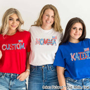 Patriotic Red White Blue Custom Family Matching Name Tee