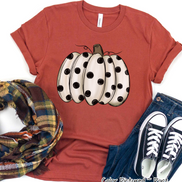 White Polka Dot Pumpkin Shirt