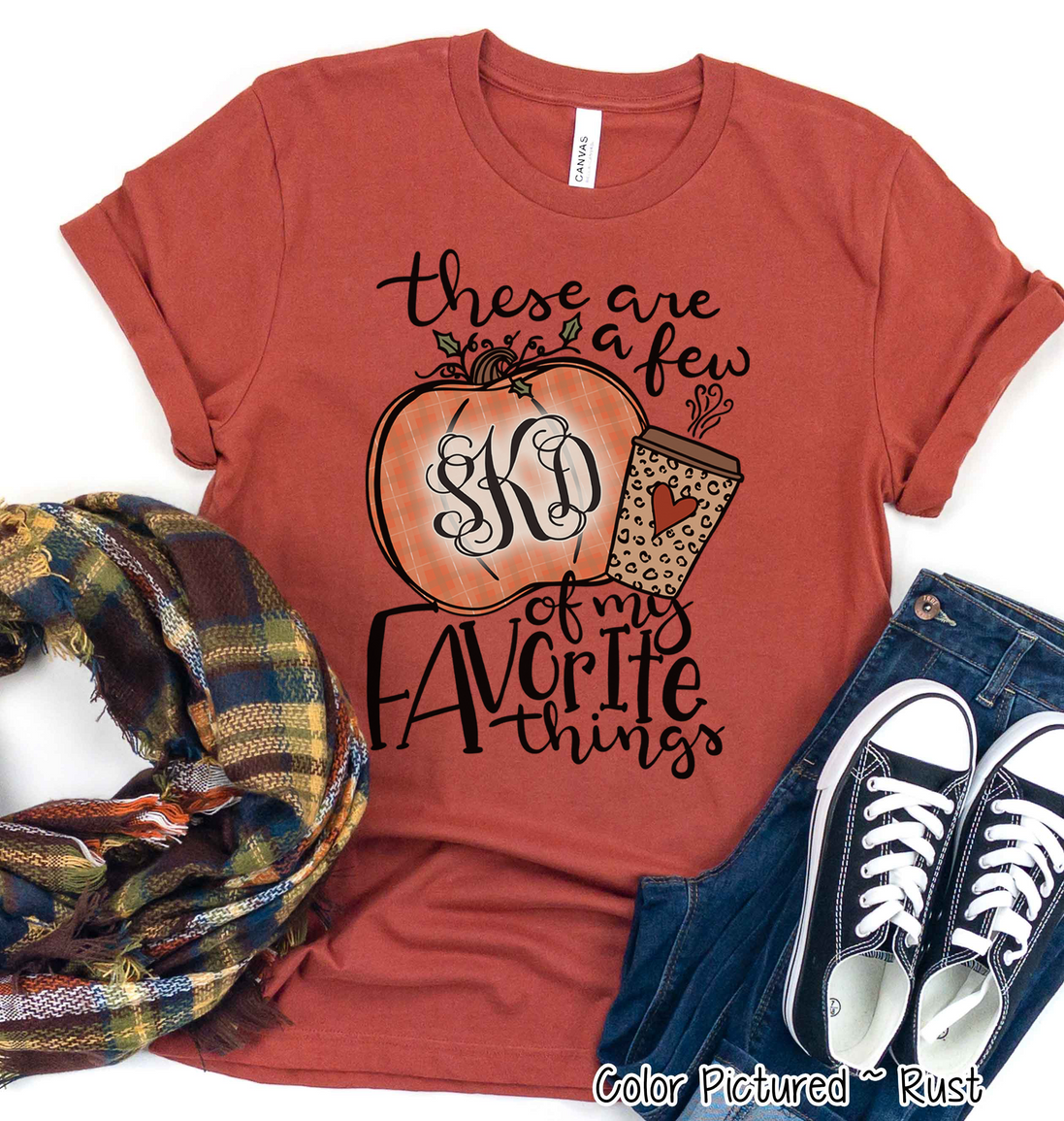 These are a Few of My Favorite Things Monogram Fall Tee
