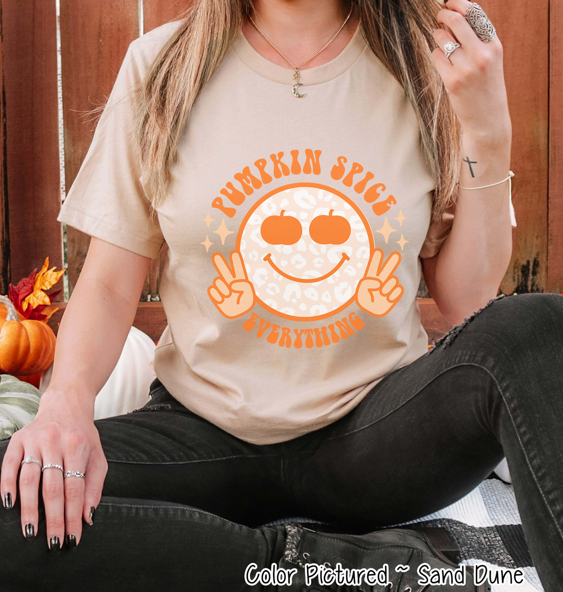 Retro Pumpkin Spice Smile Fall Tee